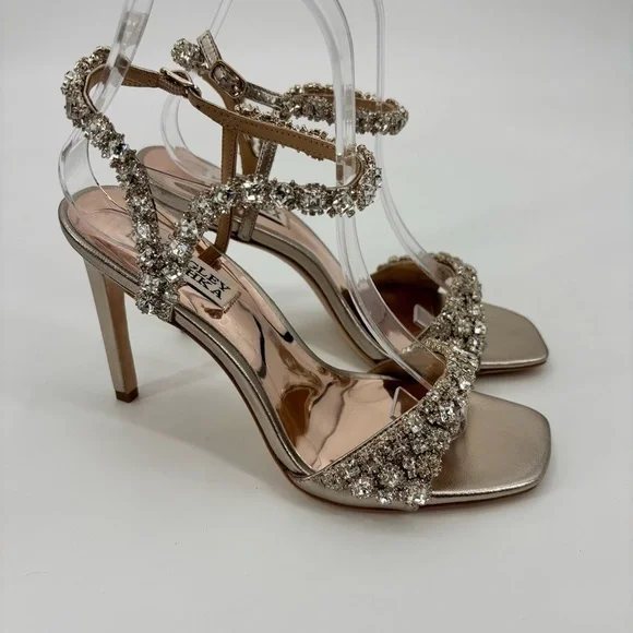 Badgley Mischka Galia Open Toe 4” Heels Size 6.5 - Picture 5 of 15